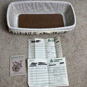 HTF Longaberger 1989 Bread Basket, Liner, Plastic Insert, Bread Brick w/Receipts